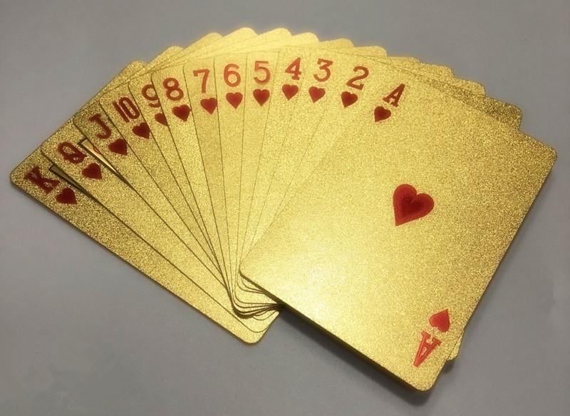 Gold foil playing card plastic waterproof