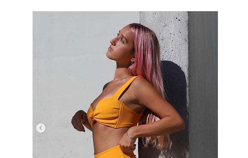 Sexy bikini solid color high waist swimwear