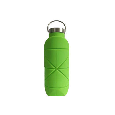 Rhombus folded portable silicone outdoor sports kettle