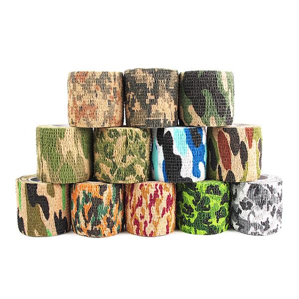 Self-adhesive retractable outdoor camouflage tape