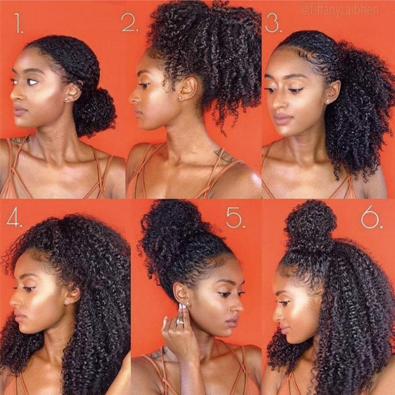 Afro Kinky curly Clip In;Ponytail