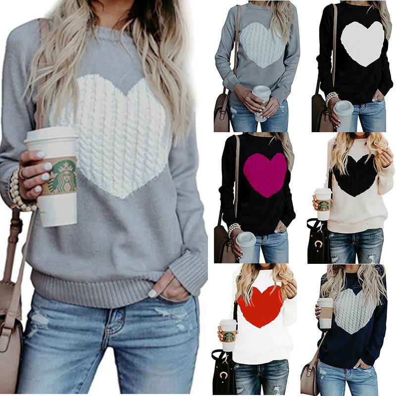 Autumn and winter plus size love sweater women