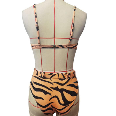 Split leopard high waist Bikini