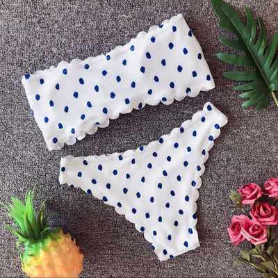 Special fabric dots punch print bikini