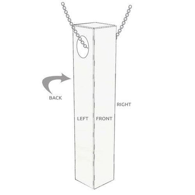 Rectangular simple pendant S925 sterling silver necklace