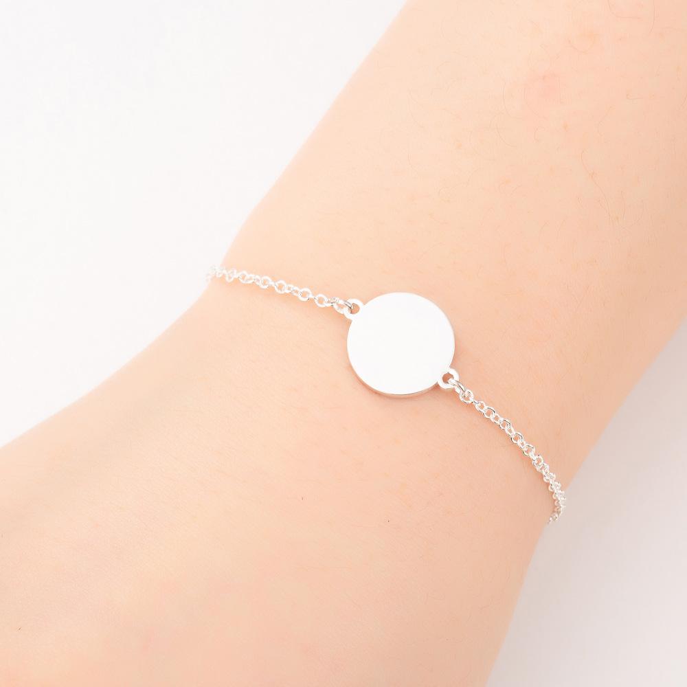 Stainless steel round cake bracelet simple round bracelet