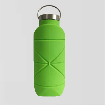 Rhombus folded portable silicone outdoor sports kettle
