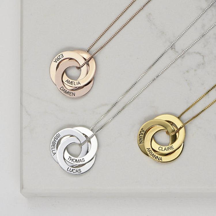 S925 silver necklace circle flat word pendant
