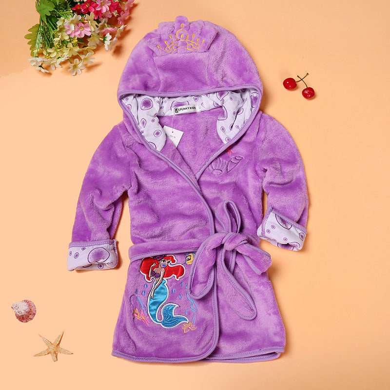 Children cartoon bathrobe multicolor