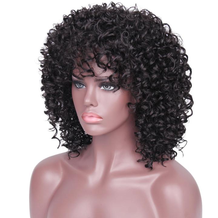 hair wigs chemical fiber high temperature silk african small roll wig