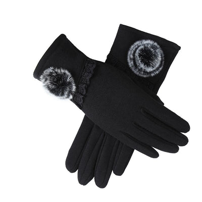 Ladies touch screen cotton gloves for outdoor driving