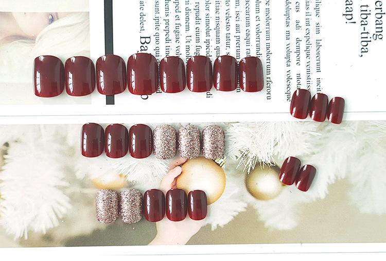 Nail Sticker Red-brown bright gold jump color