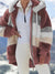 Women's loose plush multicolor hooded jacket