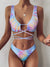 Split straps swimsuit dressing printing sexy compact