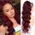 Burgundy wig, stretch mesh, chemical fiber ponytail