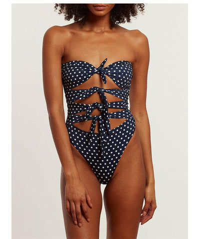 Connected swimsuit sexy slider strip bikini
