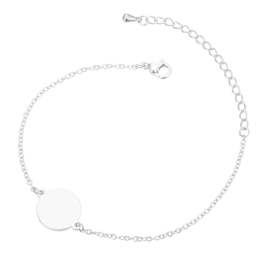 Stainless steel round cake bracelet simple round bracelet