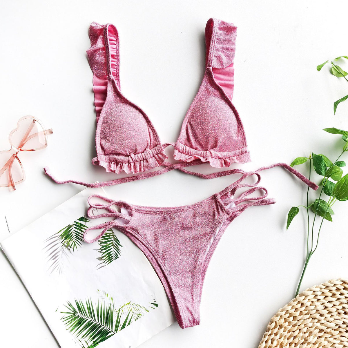 Swimsuit pure-leaved leaves bikini