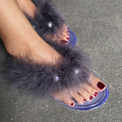 fur flip-flops