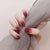 Gradient shades of rose red nail art