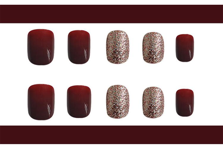 Nail Sticker Red-brown bright gold jump color