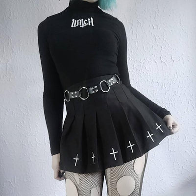 Punk machine air A word small black skirt