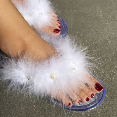 fur flip-flops