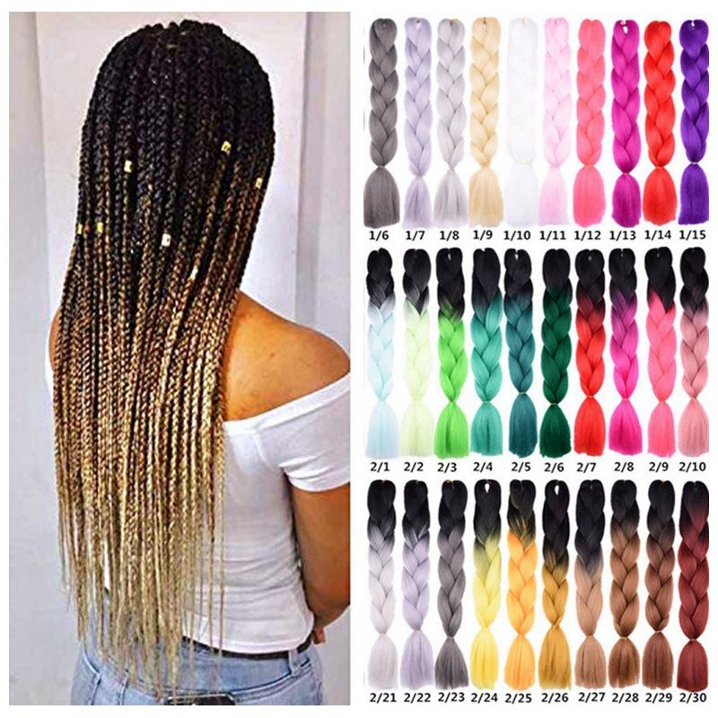 colorful dirty braid, gradient color chemical fiber wig