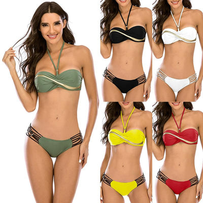 Candy 5-color swimsuit low-waist strappy bikini