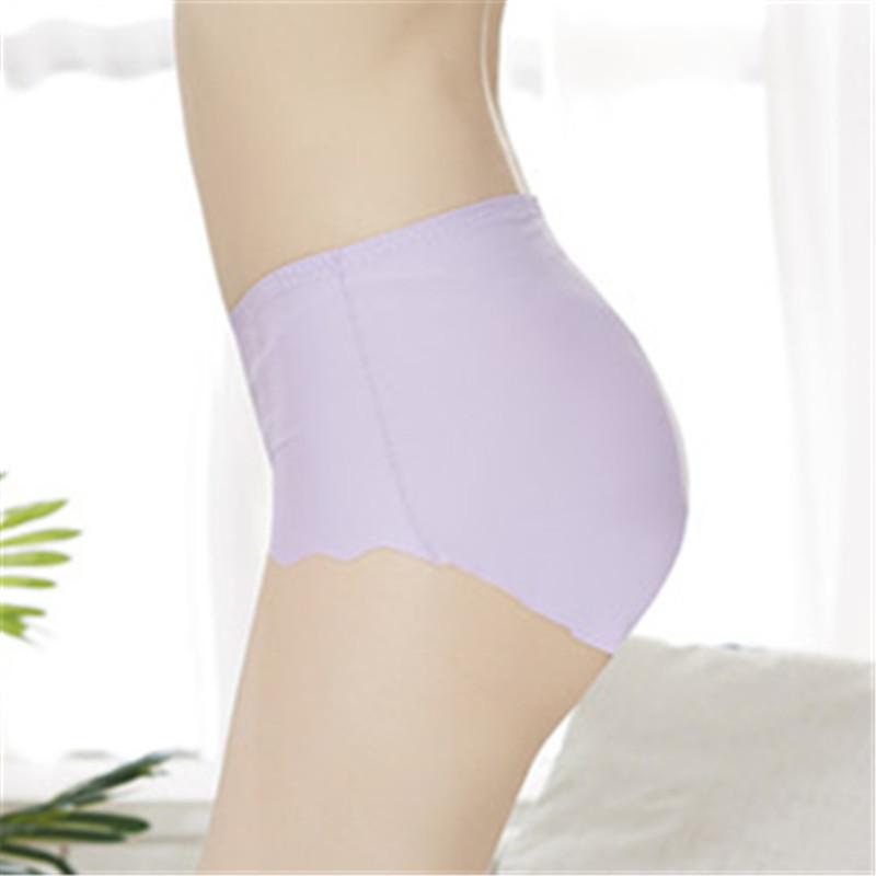 Women's underwear ice silk traceless middle waist plus fat size