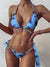 Lake blue pendant strap triangle sexy ladies swimsuit