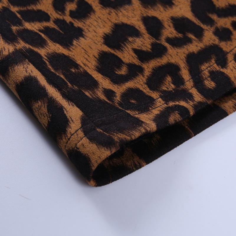 Leopard front pork half body short bag hip skirt