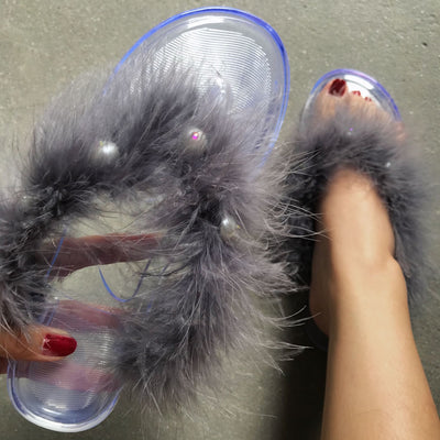 fur flip-flops