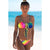 Bikini contrast swimsuit tie-dye drawstring swimsuit