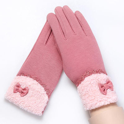 Ladies touch screen cotton gloves for outdoor driving