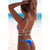 Bikini contrast swimsuit tie-dye drawstring swimsuit