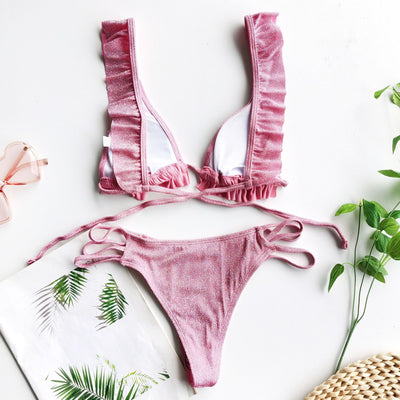 Swimsuit pure-leaved leaves bikini