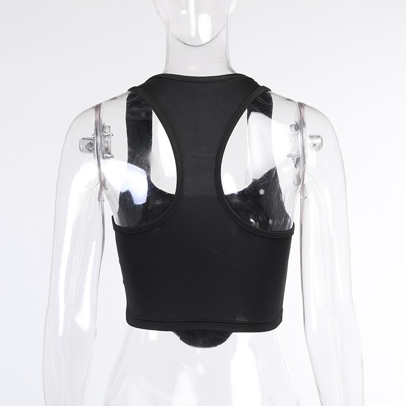 U led printed open vest