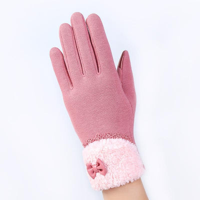 Ladies touch screen cotton gloves for outdoor driving