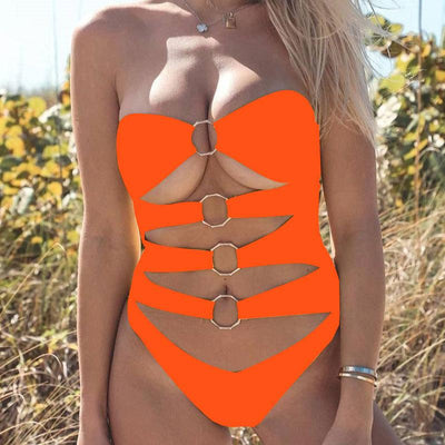 Connected swimsuit sexy solid color bikini