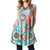 Sleeveless print pocket big round neck vest dress