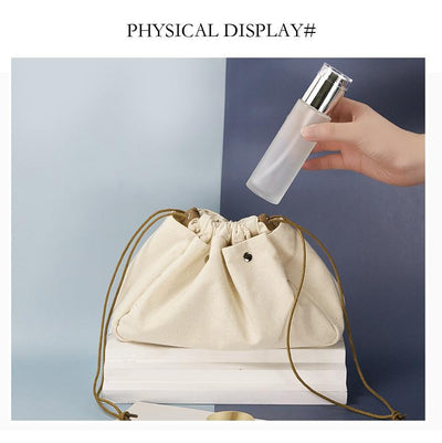 Simple cosmetic bag drawstring bundle travel portable canvas wash bag