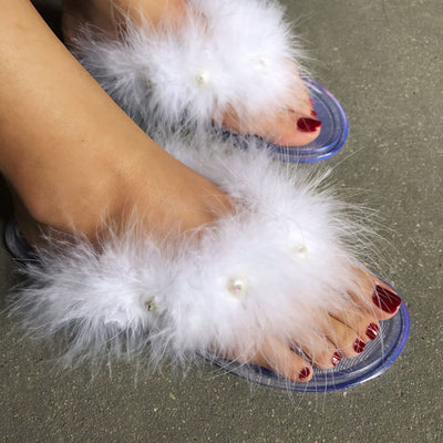 fur flip-flops