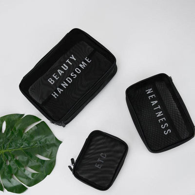 Cosmetic bag transparent three-piece