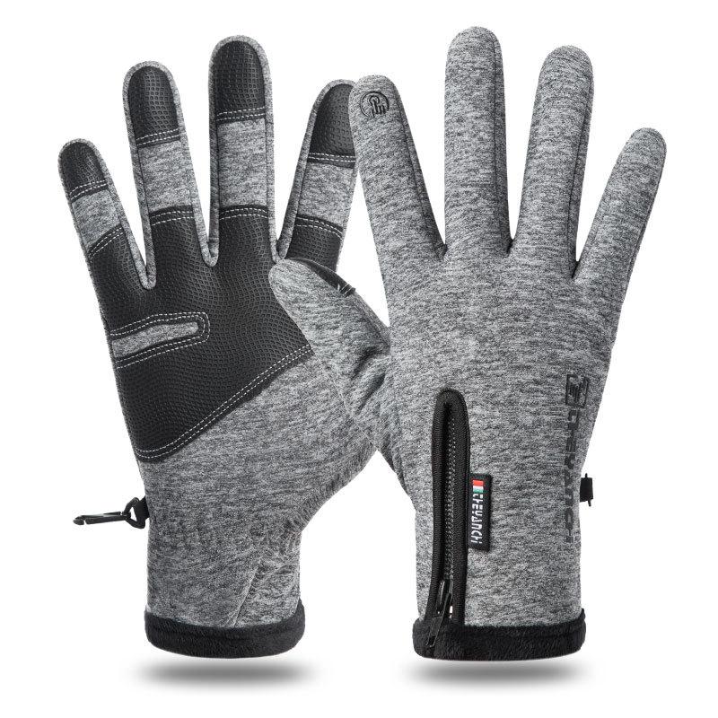 Warm and waterproof sports and velvet mountaineering ski gloves