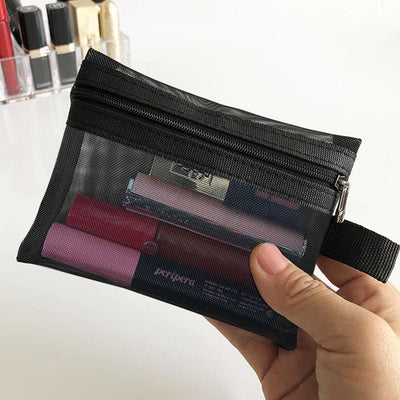 Mesh cosmetic storage bag