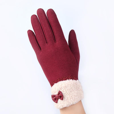 Ladies touch screen cotton gloves for outdoor driving