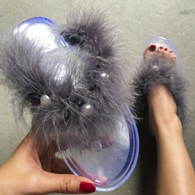 fur flip-flops