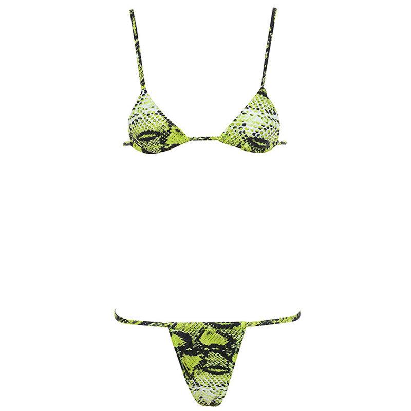 Tie printed split swimsuit bikini