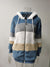 Women's loose plush multicolor hooded jacket